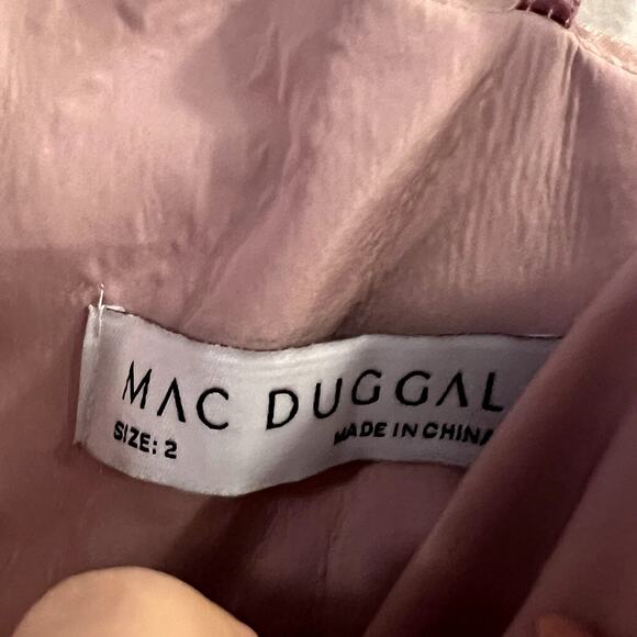 Mac Duggal 49252 Pink Iridescent One Shoulder Rosette Gown Size 2 NWT - Picture 5 of 7